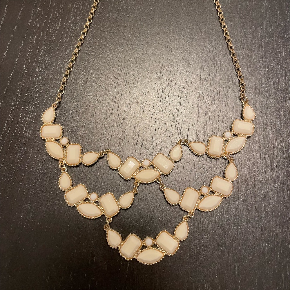 Gold & White Statement Necklace